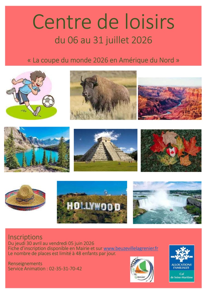 INSCRIPTIONS ACCUEIL DE LOISIRS JUILLET 2026