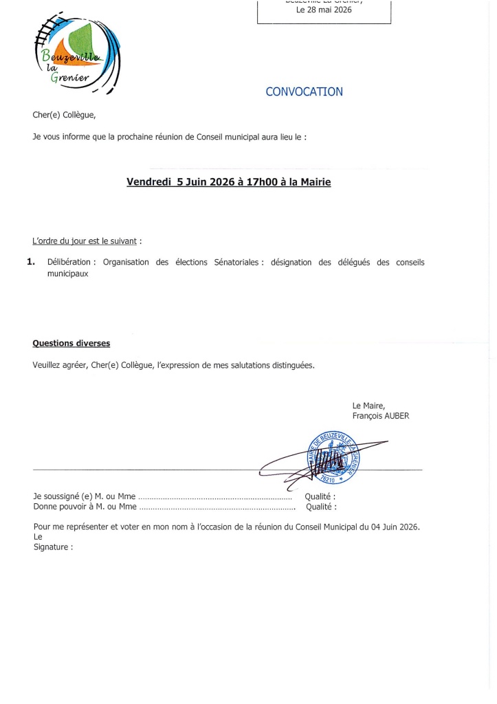 CONSEIL MUNICIPAL DU 05 JUIN 2026