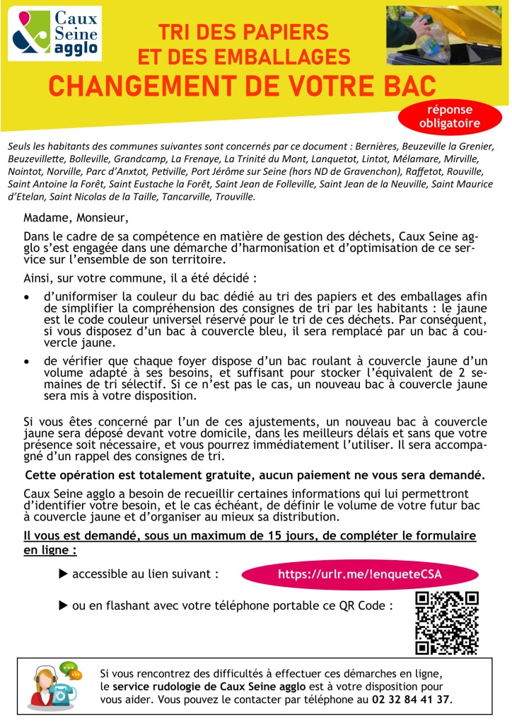 RELANCE ENQUETE CAUX SEINE AGGLO